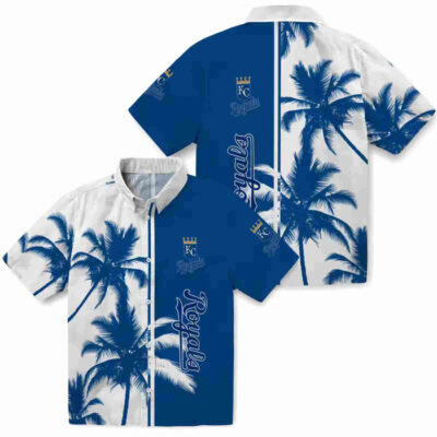 Palm Trees Royal Blue White Kansas City Royals Hawaiian Shirt