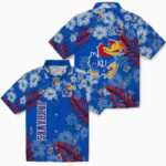 Hibiscus Print Blue Kansas Jayhawks Hawaiian Shirt