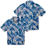 Tropical Leaf Royal Blue White Kansas City Royals Hawaiian Shirt
