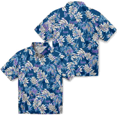 Tropical Leaf Royal Blue White Kansas City Royals Hawaiian Shirt