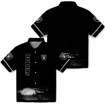 Beach Sunset Black Las Vegas Raiders Hawaiian Shirt