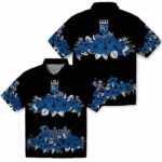 Hibiscus Stripe Royal Blue Black Kansas City Royals Hawaiian Shirt