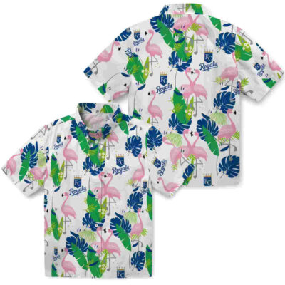 Flamingo Foliage Royal Blue Green Kansas City Royals Hawaiian Shirt