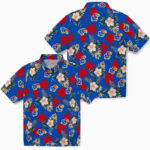 Palm Tree Flower Blue Kansas Jayhawks Hawaiian Shirt