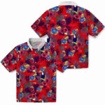 Floral Toucan Blue Red Kansas Jayhawks Hawaiian Shirt