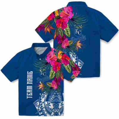 Floral Polynesian Royal Blue Kansas City Royals Hawaiian Shirt
