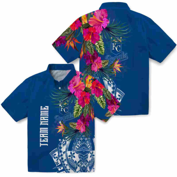 Floral Polynesian Royal Blue Kansas City Royals Hawaiian Shirt