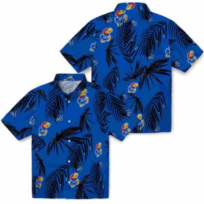 Palm Leaf Blue Kansas Jayhawks Hawaiian Shirt