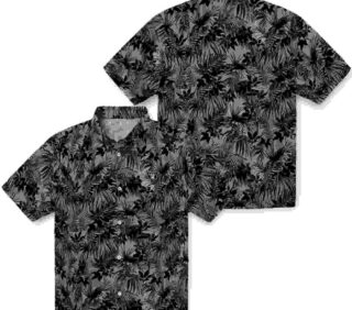 Leafy Pattern Black Las Vegas Raiders Hawaiian Shirt