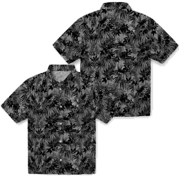 Leafy Pattern Black Las Vegas Raiders Hawaiian Shirt