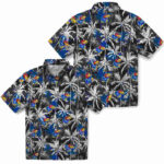 Palm Pattern Blue Black Kansas Jayhawks Hawaiian Shirt