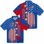 Stitched Flag Blue Kansas Jayhawks Hawaiian Shirt