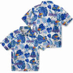 Tropical Plants Blue White Kansas Jayhawks Hawaiian Shirt