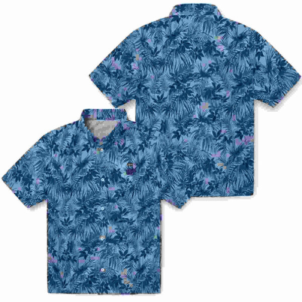 Leafy Pattern Royal Blue Kansas City Royals Hawaiian Shirt