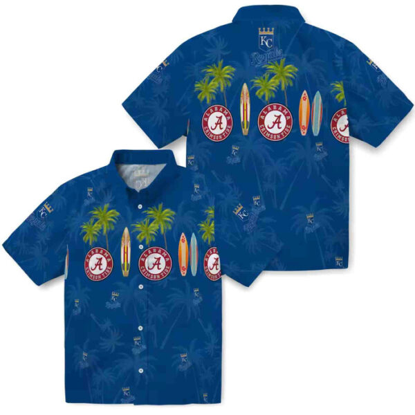 Surfboard Palm Royal Blue Kansas City Royals Hawaiian Shirt