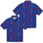 Framed Floral Blue Kansas Jayhawks Hawaiian Shirt