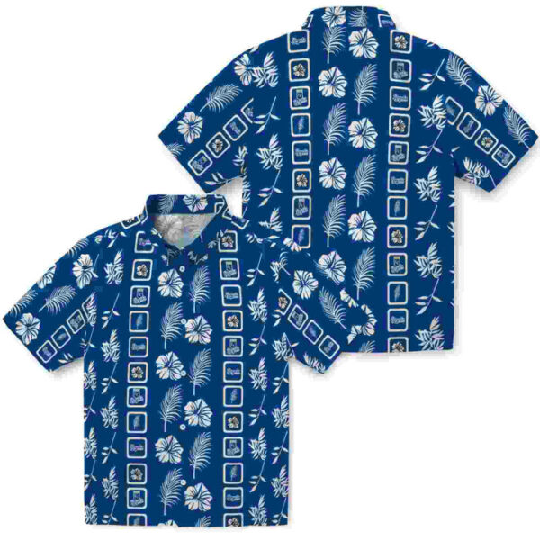 Framed Floral Royal Blue Kansas City Royals Hawaiian Shirt