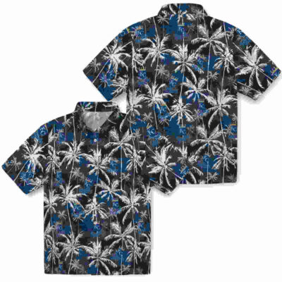 Palm Pattern Royal Blue Black Kansas City Royals Hawaiian Shirt