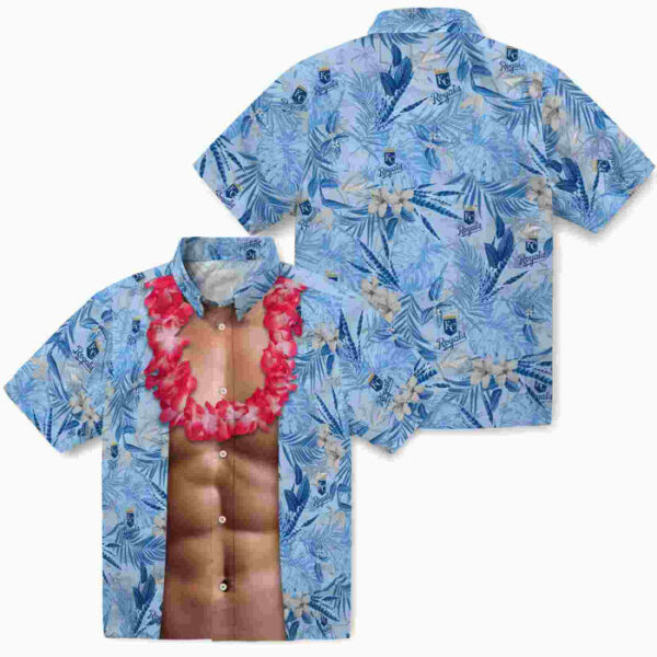 Chest Illusion Royal Blue Kansas City Royals Hawaiian Shirt