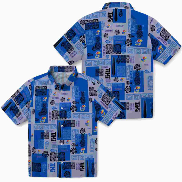 Tribal Symbols Blue Kansas Jayhawks Hawaiian Shirt