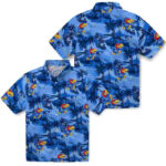 Coastal Palms Blue Kansas Jayhawks Hawaiian Shirt