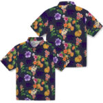 Hibiscus And Fruit Navy Blue Kansas State Wildcats Hawaiian Shirt
