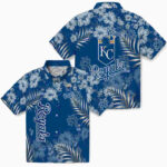 Hibiscus Print Royal Blue Kansas City Royals Hawaiian Shirt
