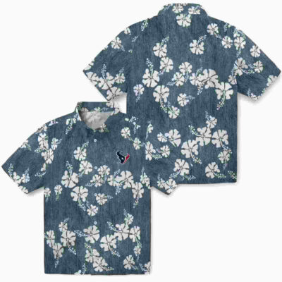 Hibiscus Clusters Blue Houston Texans Hawaiian Shirt