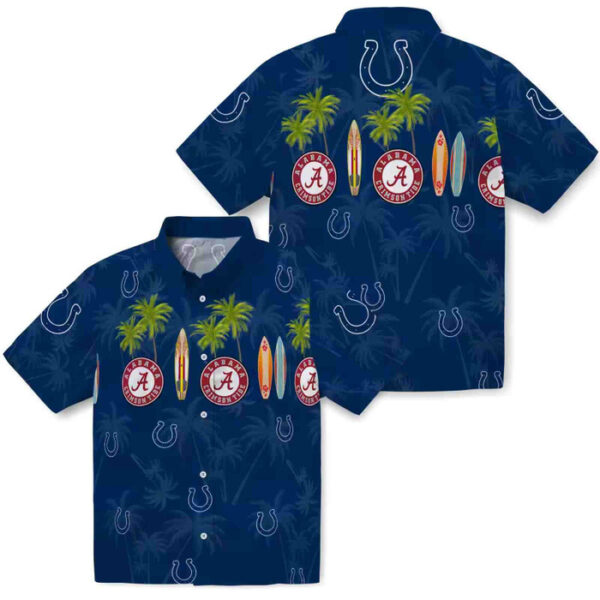 Surfboard Palm Blue Indianapolis Colts Hawaiian Shirt