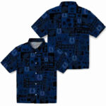 Tropical Patchwork Blue Black Indianapolis Colts Hawaiian Shirt