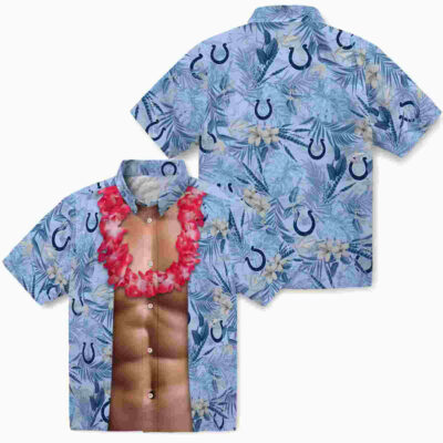 Chest Illusion Blue Indianapolis Colts Hawaiian Shirt