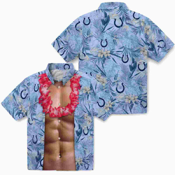 Chest Illusion Blue Indianapolis Colts Hawaiian Shirt