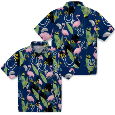 Flamingo Leaves Blue Indianapolis Colts Hawaiian Shirt
