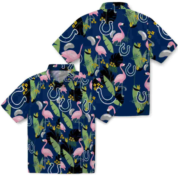 Flamingo Leaves Blue Indianapolis Colts Hawaiian Shirt