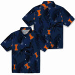 Palm Leaf Blue Illinois Fighting Illini Hawaiian Shirt