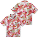 Tropical Leaves Red White Iowa State Cyclones Hawaiian Shirt