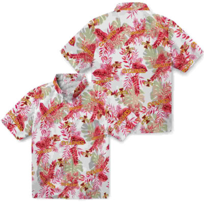 Tropical Leaves Red White Iowa State Cyclones Hawaiian Shirt