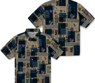Tribal Symbols Blue Houston Texans Hawaiian Shirt