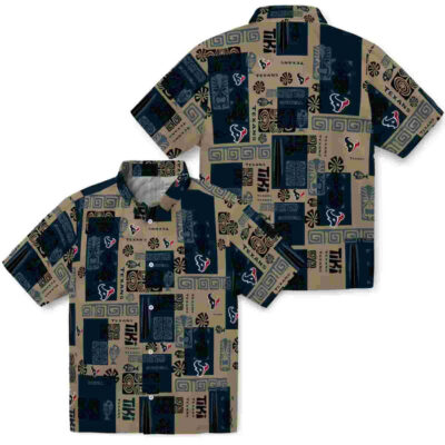 Tribal Symbols Blue Houston Texans Hawaiian Shirt