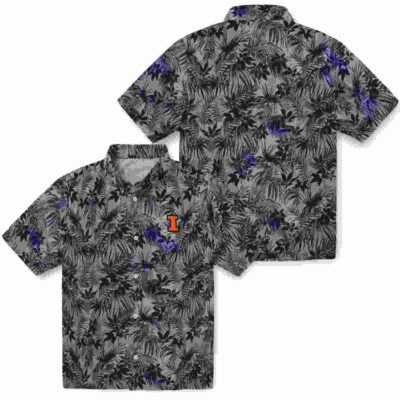 Leafy Pattern Blue Illinois Fighting Illini Hawaiian Shirt
