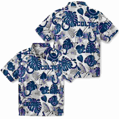 Tropical Plants Blue White Indianapolis Colts Hawaiian Shirt