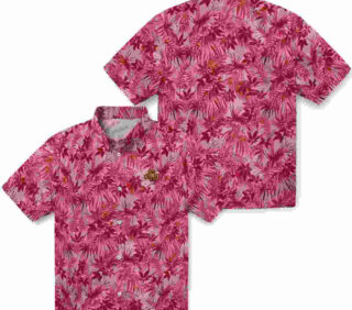 Leafy Pattern Red Iowa State Cyclones Hawaiian Shirt