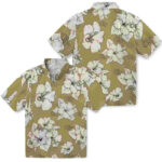 Hibiscus Blooms Gold White Georgia Tech Yellow Jackets Hawaiian Shirt