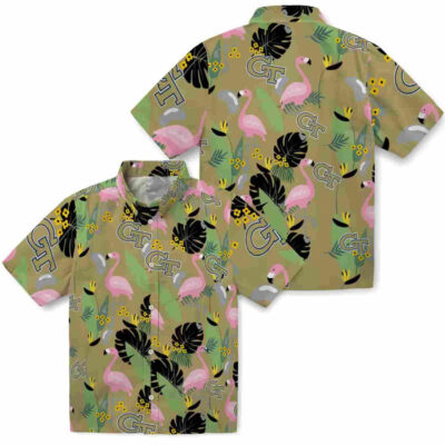 Flamingo Leaves Gold Georgia Tech Yellow Jackets Hawaiian Shirt