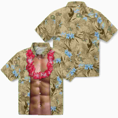 Chest Illusion Gold Georgia Tech Yellow Jackets Hawaiian Shirt