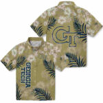 Hibiscus Print Gold Georgia Tech Yellow Jackets Hawaiian Shirt
