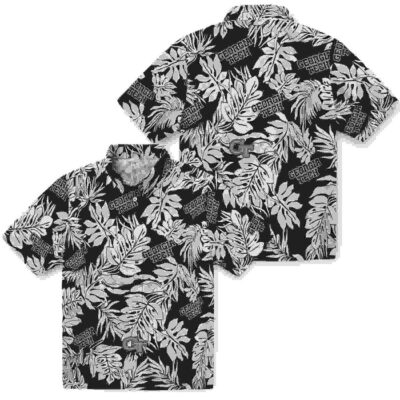 Monstera Leaf Pattern Black Georgia Tech Yellow Jackets Hawaiian Shirt
