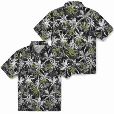 Palm Pattern Gold Black Georgia Tech Yellow Jackets Hawaiian Shirt