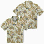 Tropical Leaf Gold White Georgia Tech Yellow Jackets Hawaiian Shirt