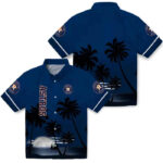 Beach Sunset Blue Black Houston Astros Hawaiian Shirt